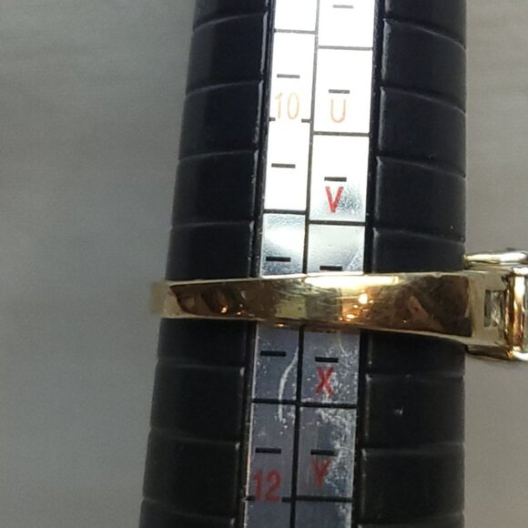 Three Stone Gold Tone Ring - Picture 7 of 7